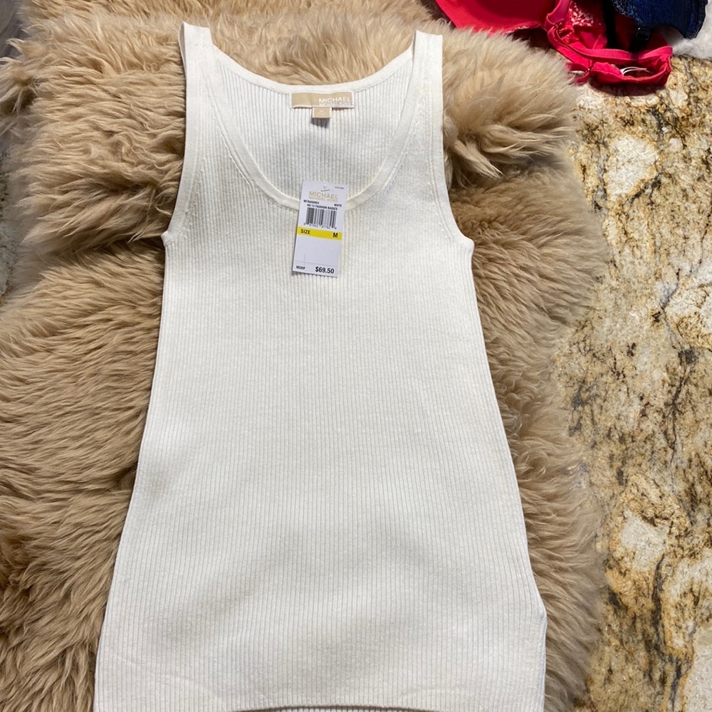 Michael Kors knit cream tank top, Medium, new with tag